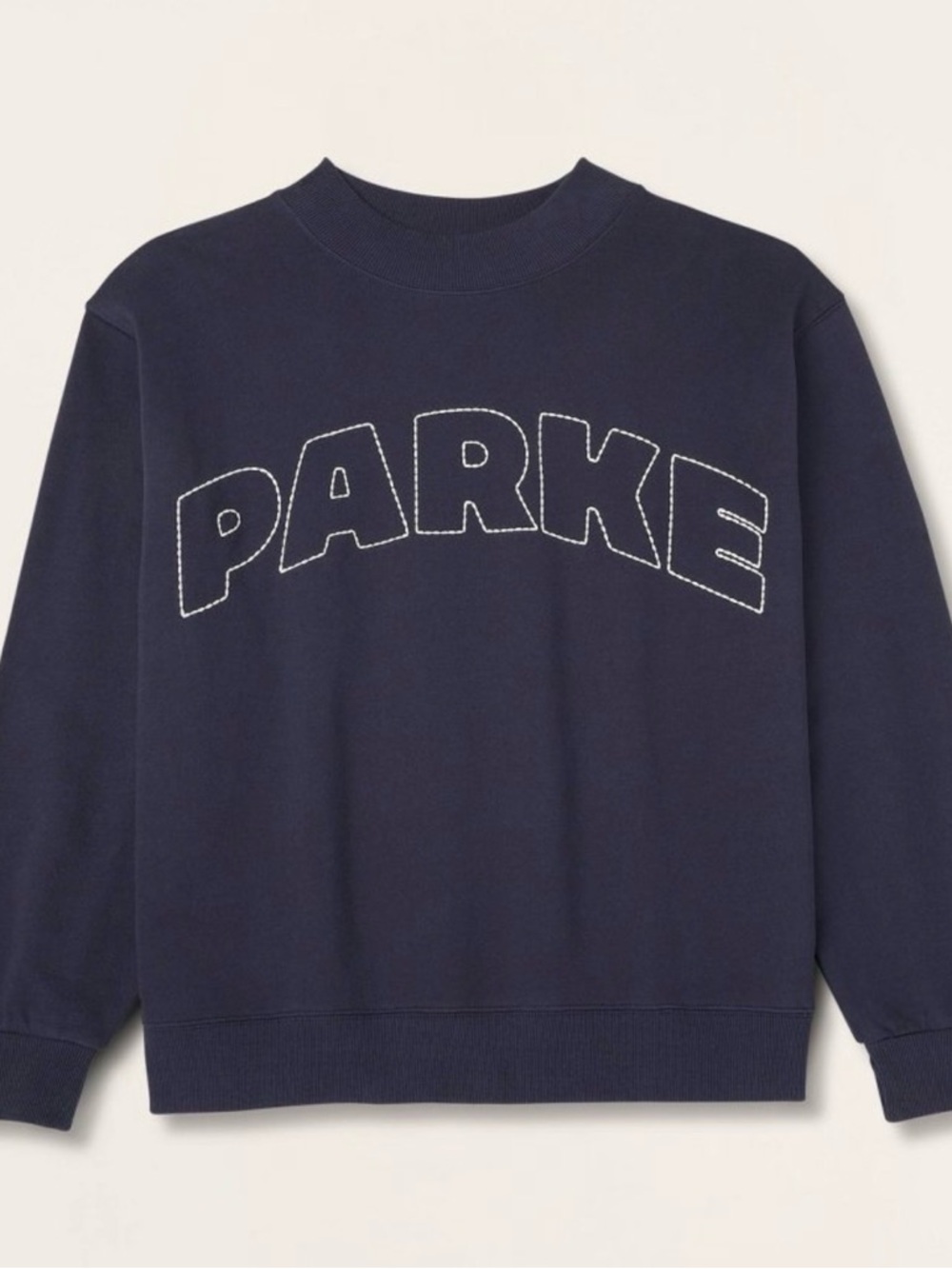 Parker Navy Crew Sweatshirt with Contrasting Stitch Logo